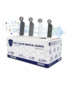 Masca chirurgicală 4 straturi tip IIR – SERIX, negru, 50...