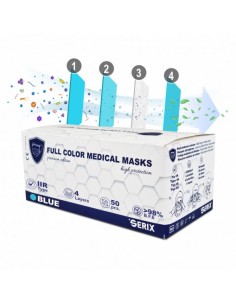 Masca medicala 4 straturi tip IIR albastru, 50 buc