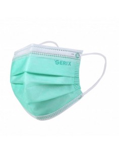 Masca medicala cu 3 pliuri, tip IIR, verde, 50 de bucati/set