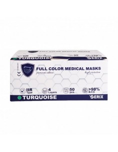 Masca medicala 3 pliuri tip IIR turcoaz x 50 buc