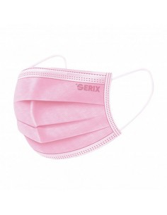 Masca medicala cu 3 pliuri, tip IIR, roz, 50 de bucati/set
