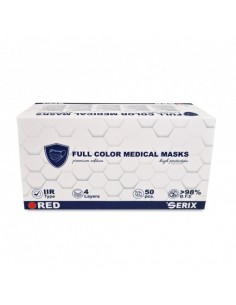 Masca medicala 3 pliuri tip IIR rosu, 50 buc