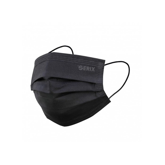 Masca medicala cu 3 pliuri, tip IIR, neagra, 50 de bucati/set