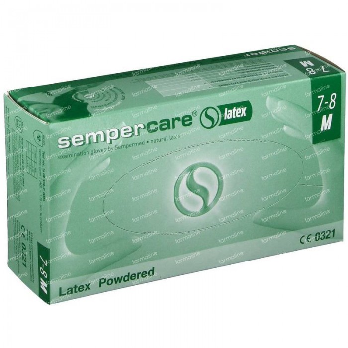 Manusi examinare latex pudrate (M), 100 bucati, Sempercare