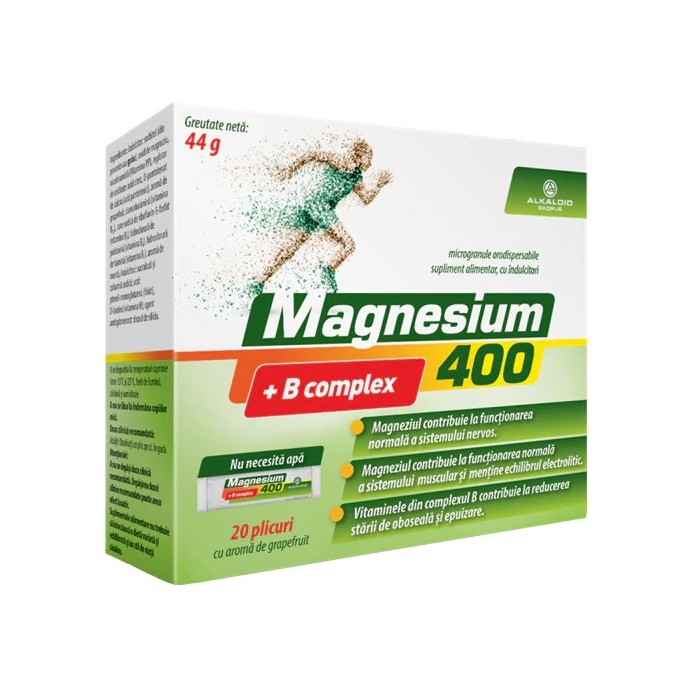 Magneziu 400 si complex B x20 plicuri