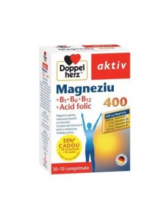 Magneziu 400  b1  b12  acid folic x 30tbl  10 tbl cadou