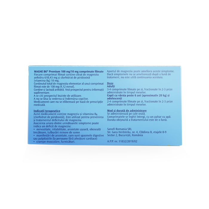 Magne B6 Premium x 40cp.film, Sanofi Romania...