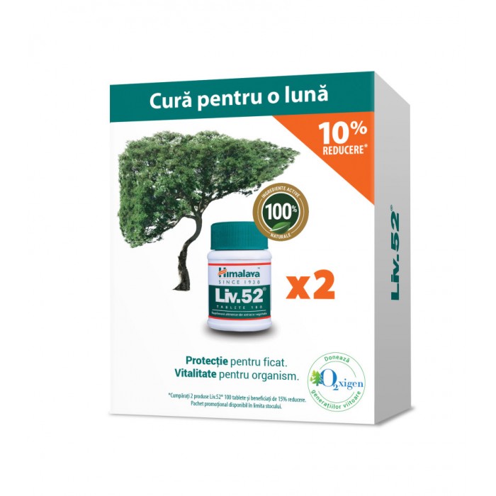 Liv 52, pachet promo, 2 cutii x 100 tablete, Himalaya