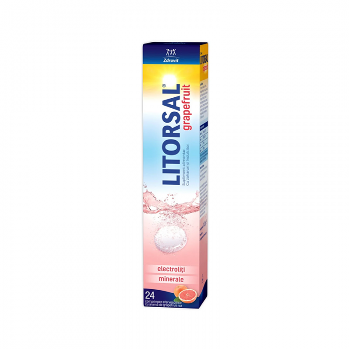 Litorsal electroliti grapefruit, 24 comprimate efervescente, Zdrovit