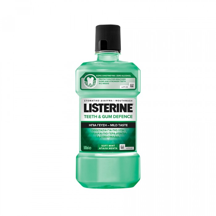 Listerine Teeth & gum defence fara alcool apa de gura, 500 ml, Johnson & Johnson