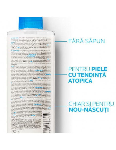 Roche-Posay lipikar syndet ap+ gel de curatare piele cu tendinta atopica 400ml, La Roche-Posay