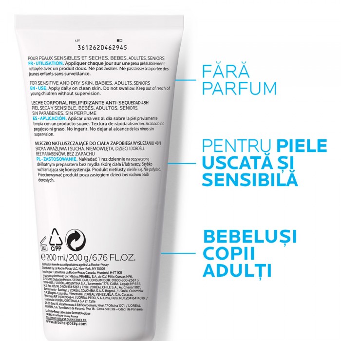 Lipikar Lapte De Corp Relipidant Anti-Uscaciune...