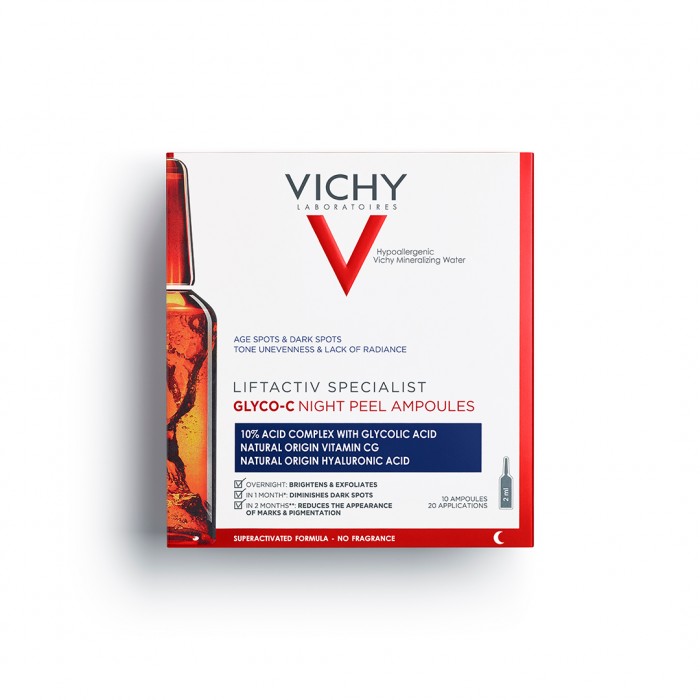 Liftactiv Specialist Fiole Pentru Exfoliere Nocturna Glyco-C, 10 Fiole X 2 Ml, Vichy