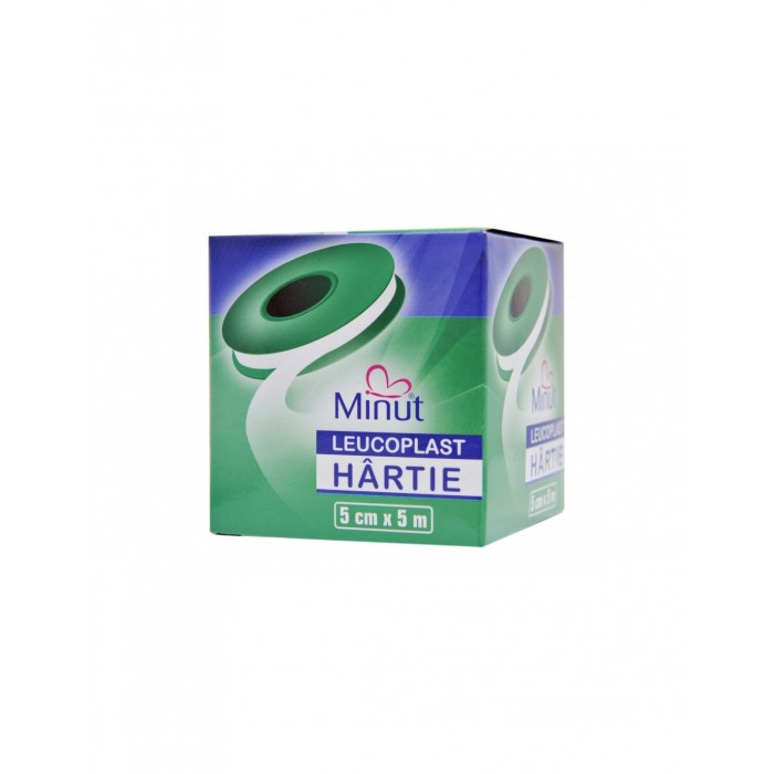 Leucoplast hartie, 5 cm x 5 m, Minut