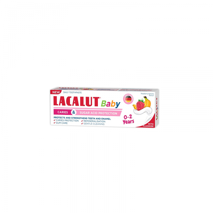 Lacalut baby 0-2ani pasta de dinti protectie anticarie si zaharuri, 55 mililitri, Zdrovit