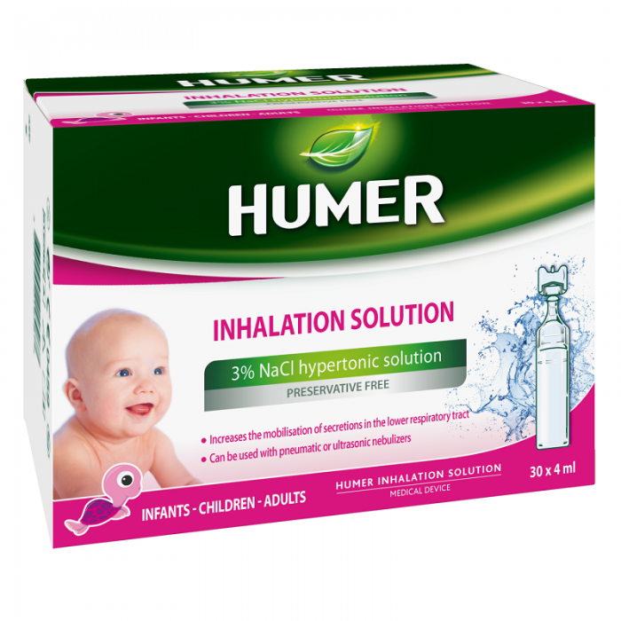 Solutie hipertonica 3% pentru inhalat Humer, 30 de monodoze x 4 ml, Urgo