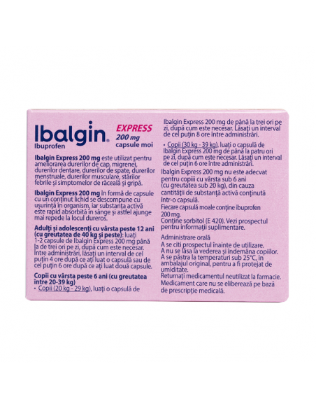 Ibalgin Express 200mg x12cps moi, Sanofi Romania S.R.L. - Romania