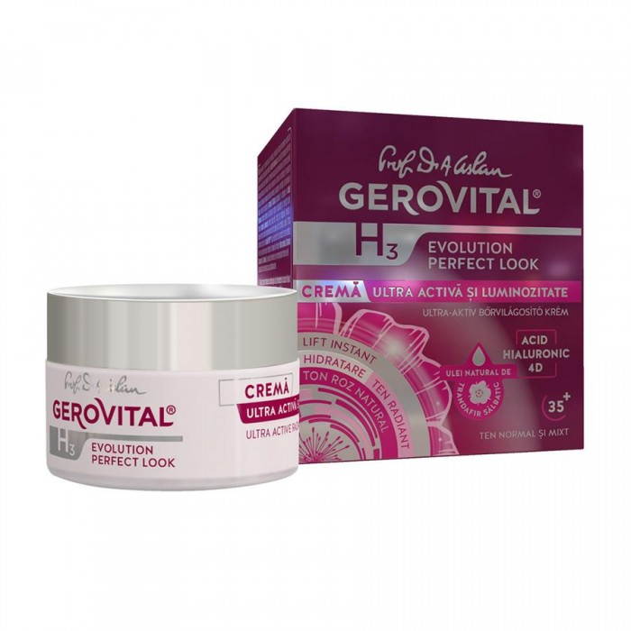 crema ultra activa iluminatoare Perfect look, Gerovital H3 Evolution, 50 de mililitri, Farmec