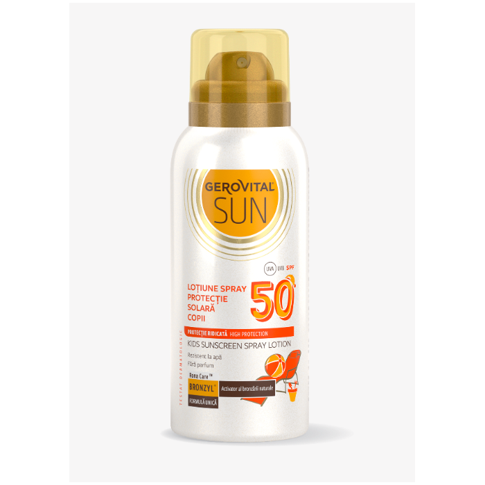 Gerovital sun lotiune de protectie solara pentru copii cu factor de protectie SPF 50, 100 de mililitri, Farmec