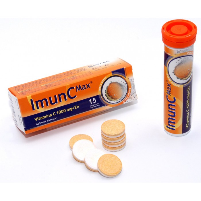 ImunC Max, Vitamina C 1000mg  Zinc 10mg, 15 Cpr...