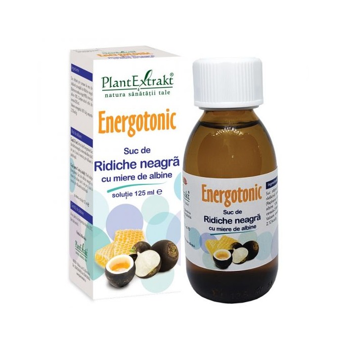 Suc Energotonic de ridiche neagra cu miere de albine, 125 ml, Plant Extrakt