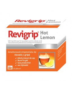 Revigrip Hot Lemon Max x 10plicuri, Solacium Pharma