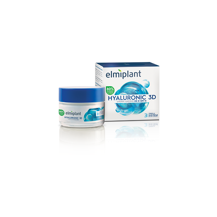 Crema antirid de zi Hyaluronic 3D, 50 ml, Elmiplant