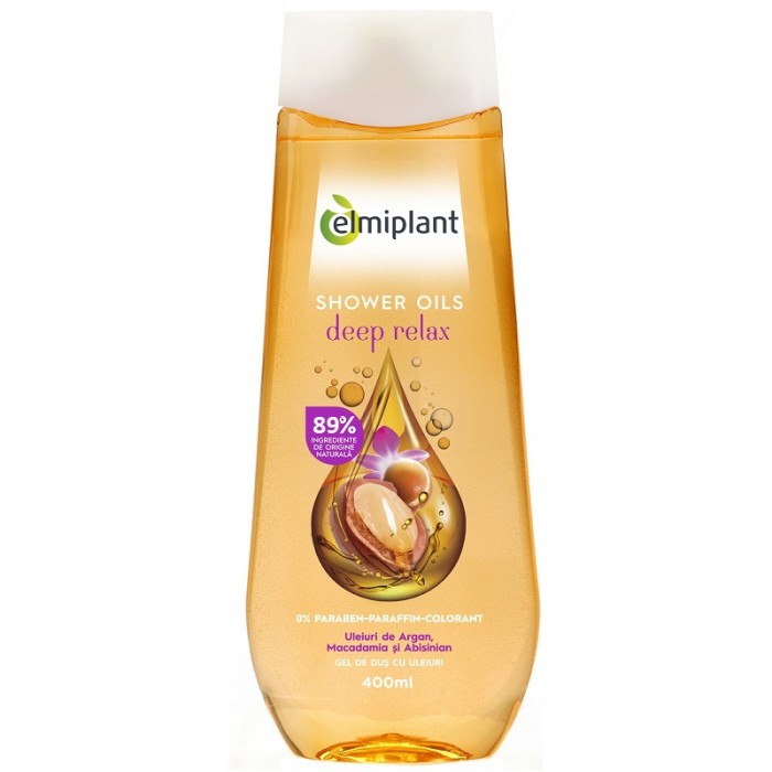 Gel de dus Deep Relax (ulei de argan, macadamia si abisinian), 400 ml, Elmiplant