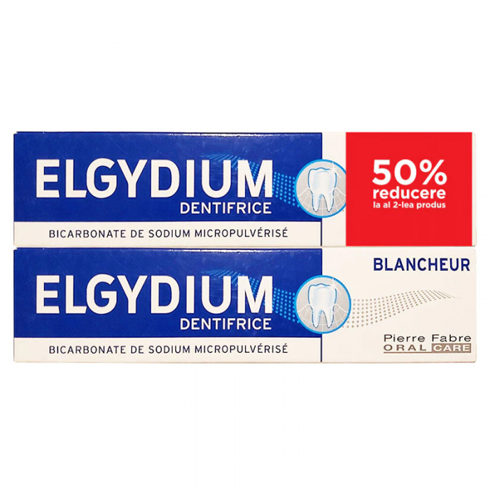 Pachet promotional 1+1 Elgydium pasta dinti pentru albire, 2 x 75ml, Lab. Pierre Fabre Franta