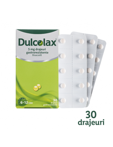 Dulcolax 5mg, 30 drajeuri gastrorezistente, Sanofi, Sanofi Romania S.R.L. - Romania