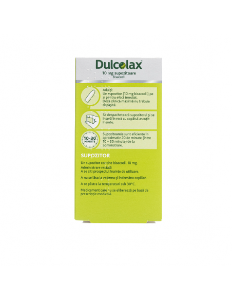 Dulcolax 10mg, 6 supozitoare, Sanofi, Sanofi Romania S.R.L. - Romania