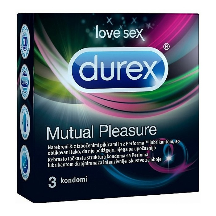 Durex prezervative mutual pleasure, 3 buc, Reckit Benckiser