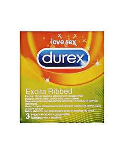 Durex prezervative excita ribbed x 3buc