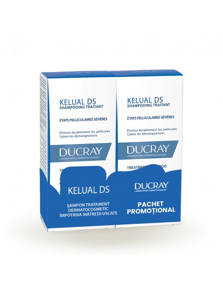 Pachet promotional Ducray Kelual DS sampon, 2 x 100ml, LAB. PIERRE FABRE FRANTA