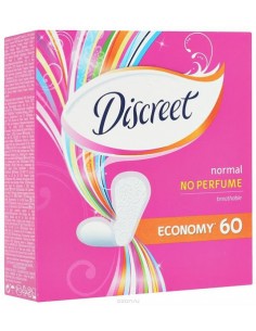 Absorbante zilnice Discreet fara parfum, 60 bucati,...