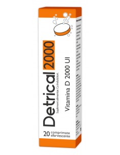 Detrical D3 2000UI, 20 de comprimate efervescente, Zdrovit