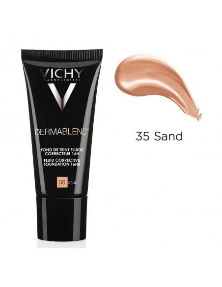 Dermablend Fond De Ten Fluid Corector (Pigmentare, Roseata, Cearcane) Nuanta 35 Sand, 30Ml, Vichy