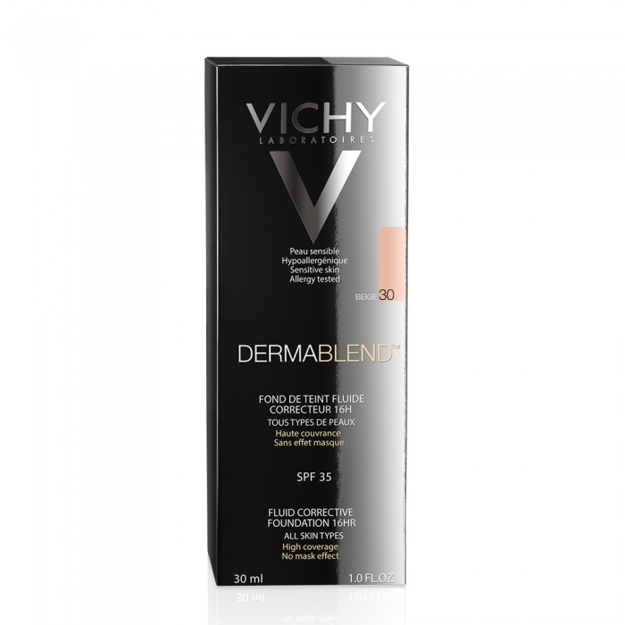 Dermablend Fond De Ten Fluid Corector (Pigmentare, Roseata, Cearcane) Nuanta 20 Vanilla, 30Ml, Vichy