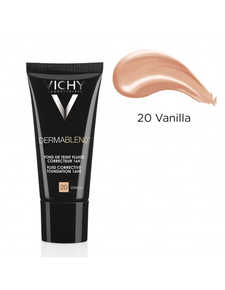 Dermablend Fond De Ten Fluid Corector (Pigmentare, Roseata, Cearcane) Nuanta 20 Vanilla, 30Ml, Vichy