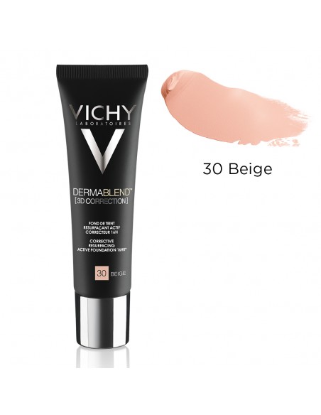 Dermablend, 3D Fond De Ten Corector Imperfectiuni In Relief (Acnee, Semne Post Acneice, Cicatrici) Nuanta 30, 30 Ml, Vichy