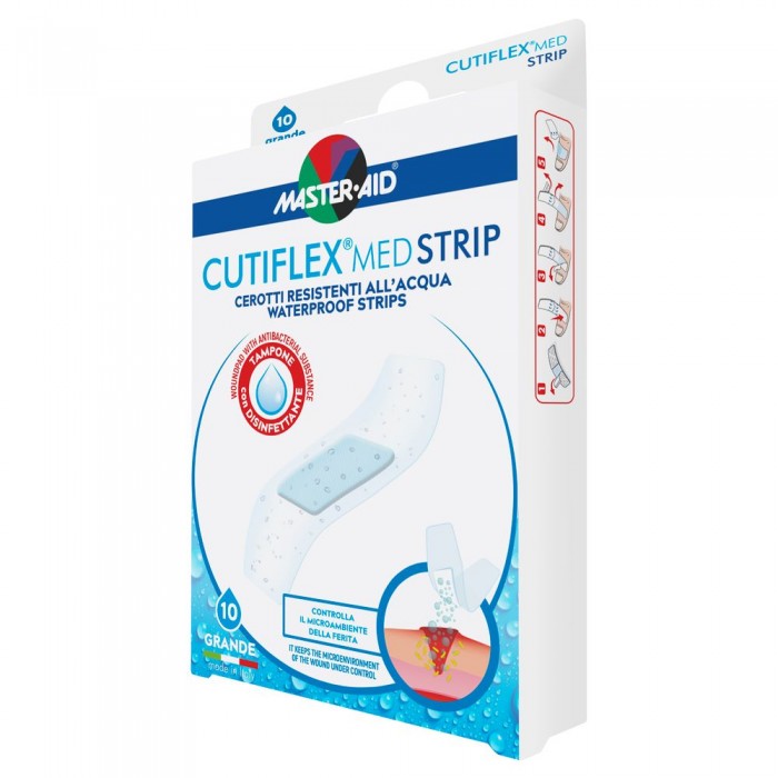 Plasturi Cutiflex Medstrip Waterproof, transparent, 78 mm x 26 mm, cod 11.10, Master Aid