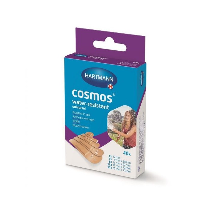 Plasturi rezistenti la apa Cosmos Water-resist, 5 marimi, 40 bucati, PAUL HARTMANN AG