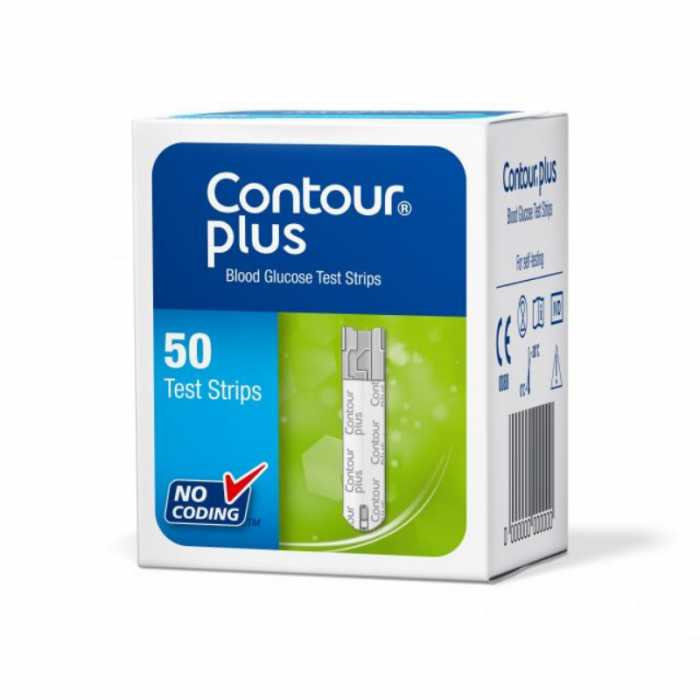 Teste pentru automonitorizare a glicemiei ContourPlus, 50 de bucati, Bayer
