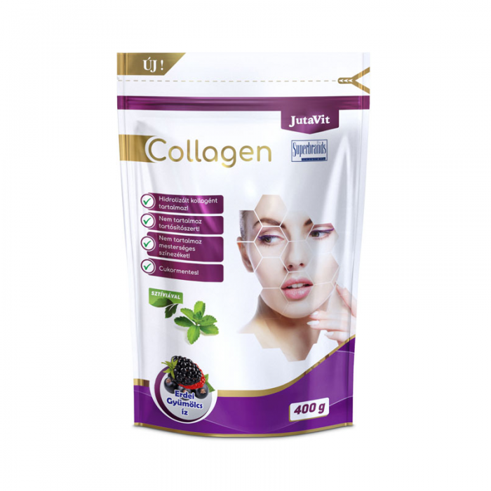 Pudra de colagen cu fructe de padure, 400 grame, Juvapharma