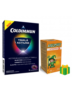 Pachet Coldimun, 16 capsule moi  Ascovit 100mg, aroma de...