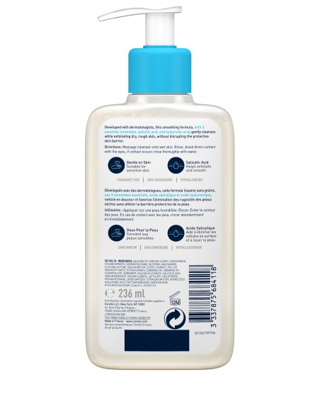 Cerave Sa Gel De Curătare Anti-Rugozităti Pentru Pielea Uscată, Aspră, Cu Rugozităti, 236Ml, La Roche-Posay
