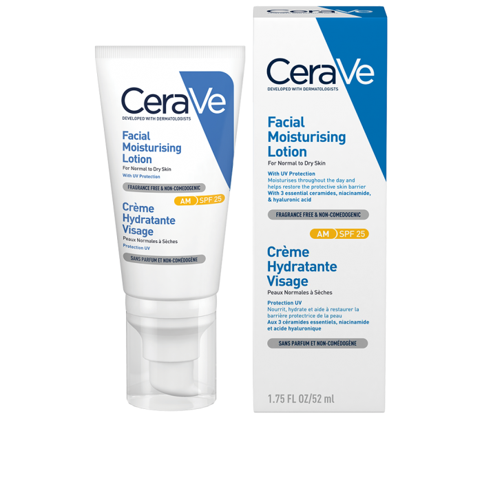 Cerave Crema Hidratanta De Fata Spf 25, Ten Normal-Uscat, 52Ml, La Roche-Posay