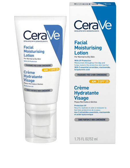 Cerave Crema Hidratanta De Fata Spf 25, Ten Normal-Uscat, 52Ml, La Roche-Posay