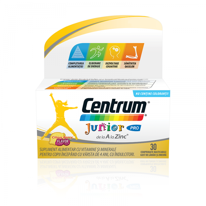 Centrum Junior Pro A-Z, 30 comprimate masticabile, GLAXOSMITHKLINE ANGLIA