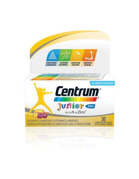 Centrum Junior Pro A-Z, 30 comprimate masticabile, GLAXOSMITHKLINE ANGLIA
